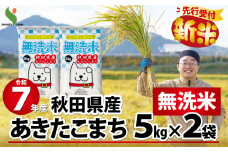 【新米先行受付】令和7年産秋田県産あきたこまち(無洗米)10kg 145P9201　/ 米 無洗米 10kg 白米 令和7年産 秋田県産 あきたこまち 5kg×2袋 おにぎり 大館 東北 秋田 小分け こわけ 大館市 10キロ 10ｷﾛ 10きろ