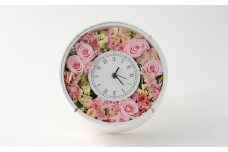 プリザーブドフラワー　ピンクの花時計 310P7302