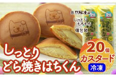 冷凍しっとりどら焼きはちくん（カスタード）10個入り×2パック 60P5605　/ 東北センバ 東北 秋田 大館 秋田県 大館市 はちくん 忠犬ハチ公 ハチ公 冷凍 どら焼き 冷凍どら焼き どらやき ドラヤキ どら焼き こしあん カスタード しっとり もちもち 個包装 おいしい おやつ 和菓子