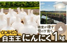 【OLAHO】白玉王にんにく　1kg 30P3224