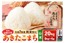 《令和7年産 新米受付》【白米】家計お助け米 あきたこまち 20kg（5kg×4袋）秋田県 男鹿市 こまちライン