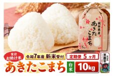 《令和7年産 新米受付》《定期便5ヶ月》【白米】家計お助け米 あきたこまち 10kg（5kg×2袋）