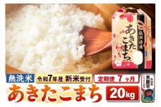 《令和7年産 新米受付》《定期便7ヶ月》【無洗米】秋田県産 あきたこまち 20kg（5kg×4袋）