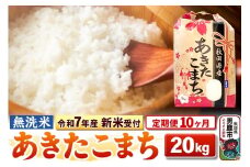 《令和7年産 新米受付》《定期便10ヶ月》【無洗米】秋田県産 あきたこまち 20kg（5kg×4袋）
