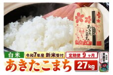 《令和7年産 新米受付》《定期便9ヶ月》【白米】秋田県産 あきたこまち 27kg