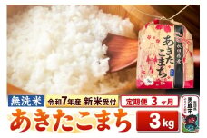 《令和7年産 新米受付》《定期便3ヶ月》【無洗米】秋田県産 あきたこまち 3kg 秋田県 男鹿市 こまちライン