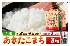 《令和7年産 新米受付》《定期便8ヶ月》【白米】秋田県産 あきたこまち 3kg 秋田県 男鹿市 こまちライン