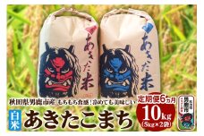 【先行受付・定期便6ヶ月】令和7年産 あきたこまち 精米 10kg（5kg×2袋）6ヶ月連続発送（合計 60kg）秋田県 男鹿市