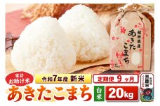 《定期便9ヶ月》令和7年産 新米 【白米】家計お助け米 あきたこまち 20kg（5kg×4袋）