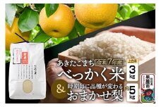 《令和7年産 新米受付》べっかく米 あきたこまち（上白米）3kgと梨 約5kgのセット 秋田県 男鹿市 男鹿ファーム直売所