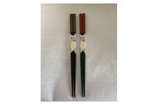 川連漆器 すべりにくいはし(塗分)2膳入【山忠漆器】[B5-6401]
