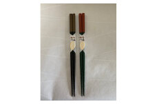 川連漆器 すべりにくいはし(塗分)2膳入【山忠漆器】[B5-6401]