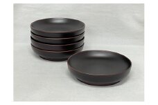 川連漆器 銀溜5寸会席皿 5入【(株)佐藤商事】[D5506]
