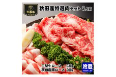秋田産特選肉セット 3人前【肉の高長】[B2-1601]
