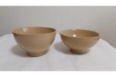 川連漆器 白漆・夫婦飯椀【遠田漆器店】[H2-6101]