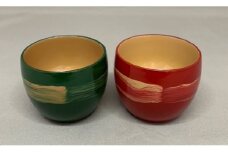 川連漆器 起き上るぐい呑みペア(2入)【山忠漆器】[H6403]
