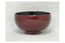 川連漆器 朱うるみ内黒4.4寸椀【(株)佐藤商事】[B5-5502]