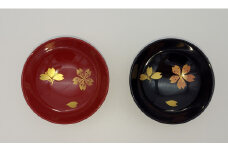 川連漆器 ぐいのみ 桜ペア【丸利漆工所】[B3-5701]