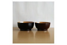 川連漆器 夫婦飯椀セット【山田漆器店】[H6-5601]