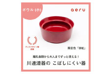 aeru 川連漆器のこぼしにくい器 ボウル 赤紅【(株)和える】[N15602]
