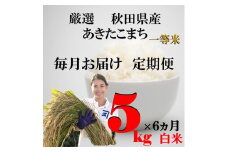 《定期便6ヶ月》秋田県産あきたこまち5kg×1袋 白米 秋田県 あきたこまち 米【(株)鈴木又五郎商店】[F2306]