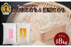 令和6年産 鹿角のお米食べ比べセット「 あきたこまち ＆ 淡雪こまち 」各4kg（合計8kg）【ファー夢かづの】 鹿角産 あきたこまち 特栽米 淡雪こまち 食べ比べ セット 秋田県 秋田 あきた 鹿角市 鹿角 かづの 8kg 8Kg 8KG