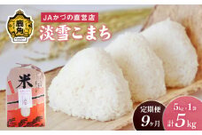 令和6年産 特別栽培米「淡雪こまち」精米 5kg × 9ヶ月 定期便（合計45kg）JA かづの産直センター ●2024年11月上旬発送開始【おらほの市場】 米 お米 白米 ご飯 ごはん 単一原料米 厳選 国産 県産 鹿角産 秋田県 秋田 あきた 鹿角市 鹿角 かづの 産地直送 秋田県鹿角産