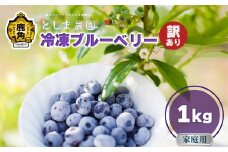 令和7年産【訳あり】秋田県鹿角産 冷凍ブルーベリー 家庭用 1kg（サイズMIX）【としま農園】旬 県産 ブルーベリー 国産ブルーベリー 小分け お中元 お歳暮 お取り寄せ 母の日 父の日 グルメ ギフト 故郷 秋田 あきた 鹿角市 鹿角 送料無料 