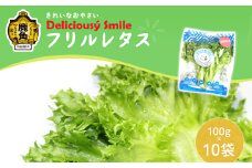 《 農薬不使用 》フリルレタス 100g×10袋【バイテックファーム鹿角】レタス 1kg 小分け 便利 朝どれ エコ 安心安全 簡単調理 とれたて 新鮮 栄養 朝食 健康 野菜 サラダ 旬 甘い グルメ 故郷 秋田 あきた 鹿角市 鹿角 送料無料