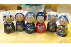 みちのくファミリーこけし 2個セット（小）  創作こけし 工芸品 こけし オリジナル 置物 家族 木製 伝統 プレゼント 和雑貨 日本土産 インテリア オブジェ民芸 工房 手作業 秋田 潟上市 人気 おすすめ ランキング 【鷺舞工房】