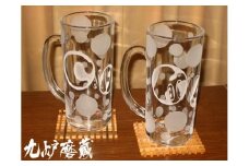 硝子彫刻 オリジナルジョッキ 1個 名入れ デザイン プレゼント 父の日 母の日 実用的 還暦 還暦祝い 内祝い 出産 出産祝い 結婚祝い グラス ジョッキ ビール 贈答 贈答品 手作業 工芸品 潟上市 人気 おすすめ【九炉磨蔵】