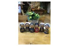 みちのくファミリーこけし 6個セット 創作こけし 工芸品 こけし オリジナル 置物 家族 木製 伝統 プレゼント 和雑貨 日本土産 インテリア オブジェ民芸 工房 手作業 秋田 潟上市 人気 おすすめ ランキング【鷺舞工房】