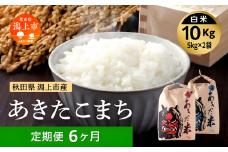 【6ヶ月定期便】 《新米 先行予約》 定期便 秋田県産 あきたこまち 6か月 10kg 5kg × 2袋 精米 直送 米 お米 こめ おこめ コメ ブランド米 産地直送 贈り物 プレゼント おいしい 秋田こまち 六ヶ月 定期 一人暮らし 令和7年産 秋田県潟上市 【鎌仁商店】