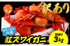 【訳あり】日本海沖産　紅ズワイガニ 約3kg/冷蔵　　冷蔵  ズワイガニ 約 3kg 紅ズワイガニ ベニズワイガニ ずわい ズワイ蟹 ずわいがに ずわい蟹 姿 ボイル 訳あり 蟹 カニ かに 国産 蟹 不揃い 傷 緊急 カニみそ入り 潟上市 【安田水産】