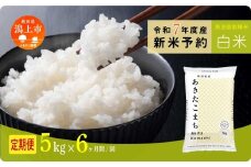 《先行予約》 白米 定期便 あきたこまち 令和7年産 5kg(5kg×1) × 6ヶ月 選べる 容量 5kg袋 小分け 選べるお届け回数 3ヶ月 6ヶ月 12ヶ月 米 グルメ こめ コメ 【秋田のこまち農場】