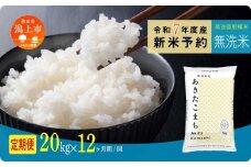 《先行予約》 無洗米 定期便 あきたこまち 令和7年産 20kg(5kg×4) × 12ヶ月 選べる 容量 5kg袋 小分け 選べるお届け回数 3ヶ月 6ヶ月 12ヶ月 米 グルメ こめ 【秋田のこまち農場】
