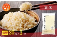 《新米 先行予約 10月発送》 定期便 玄 米 あきたこまち 令和7年産 玄米 20kg(5kg×4) × 3ヶ月 5kg袋 選べる容量 定期 5キロ 小分け 3ヶ月 6ヶ月 12ヶ月 3回 6回 12回 米 お米 おこめ コスパ こめ コメ kome 潟上市 秋田県 送料無料 【秋田のこまち農場】