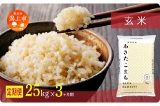 《新米 先行予約 10月発送》 定期便 玄 米 あきたこまち 令和7年産 玄米 25kg(5kg×5) × 3ヶ月 5kg袋 選べる容量 定期 5キロ 小分け 3ヶ月 6ヶ月 12ヶ月 3回 6回 12回 米 お米 おこめ コスパ こめ コメ kome 潟上市 秋田県 送料無料 【秋田のこまち農場】