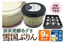 雪国ぷりん9個セット［抹茶発酵あずき］砂糖・保存料不使用 プリン スイーツ