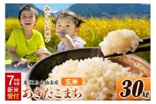 ＜令和7年産 新米受付＞米【玄米】米どころ秋田県大仙市産 あきたこまち 30kg（30kg×1袋）
