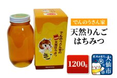 天然りんご はちみつ 1200g【でんのうさん家】ハチミツ 蜂蜜