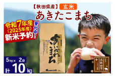※令和7年産 新米予約※秋田県産 あきたこまち 10kg【玄米】(5kg小分け袋)【1回のみお届け】2025産 お米 藤岡農産