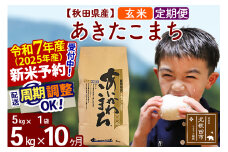 ※令和7年産 新米予約※《定期便10ヶ月》秋田県産 あきたこまち 5kg【玄米】(5kg小分け袋) 2025年産 お届け周期調整可能 隔月に調整OK お米 藤岡農産