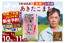※令和7年産 新米予約※《定期便11ヶ月》秋田県産 あきたこまち 10kg【玄米】(10kg袋) 2025年産 お届け周期調整可能 隔月に調整OK お米 みそらファーム