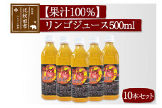 やまだ農園 秋田県産　リンゴジュース 500ml × １０本セット