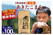 ※令和7年産 新米予約※秋田県産 あきたこまち 100kg【玄米】(5kg小分け袋) 【1回のみお届け】2025産 お米 藤岡農産