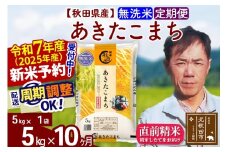 ※令和7年産 新米予約※《定期便10ヶ月》秋田県産 あきたこまち 5kg【無洗米】(5kg小分け袋) 2025年産 お届け周期調整可能 隔月に調整OK お米 みそらファーム