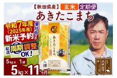 ※令和7年産 新米予約※《定期便11ヶ月》秋田県産 あきたこまち 5kg【玄米】(5kg小分け袋) 2025年産 お届け周期調整可能 隔月に調整OK お米 みそらファーム