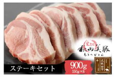 「あきた美豚」ステーキセット 900g(150g×6) 秋田米育ち ロース【冷凍発送】秋田県産 国産 豚肉 豚ロース 厚切り ステーキ 焼肉 バーベキュー