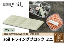 soil ドライングブロック ミニ【グリーン】日本製 ソイル 珪藻土 乾燥剤 調湿剤 乾燥 湿気 吸湿 調味料入れ ドライングブロック 保存容器 塩 ソルト 調味料 固まらない キッチン エコ アスベスト不使用